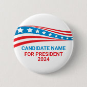 Aangepaste politieke campagne Amerikaanse vlag Sja Ronde Button 5,7 Cm (Voorkant)