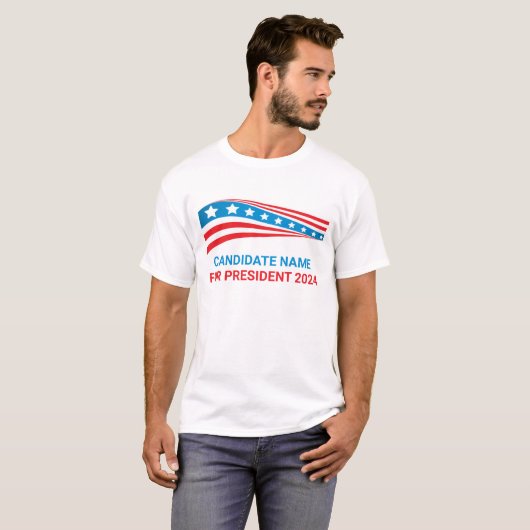 Aangepaste politieke campagne Amerikaanse vlag Sja T-shirt (Voorkant volledig)