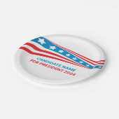 Aangepaste politieke campagne Amerikaanse vlag ver Papieren Bordje (Gekanteld)