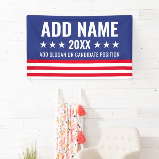 Aangepaste politieke campagne Gear Rood Wit Blauw Spandoek (Insitu)