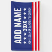 Aangepaste politieke campagne Gear Rood Wit Blauw Spandoek (Verticaal)