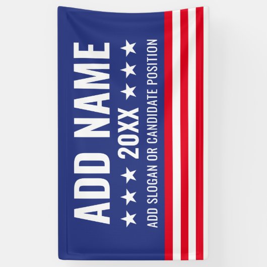 Aangepaste politieke campagne Gear Rood Wit Blauw Spandoek (Verticaal)