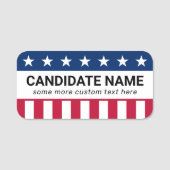 Aangepaste politieke campagne kandidaat-patriottic naamplaatje (Voorkant)