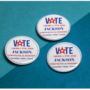 Aangepaste politieke campagne Stem Amerika 1776–20 Ronde Button 5,7 Cm