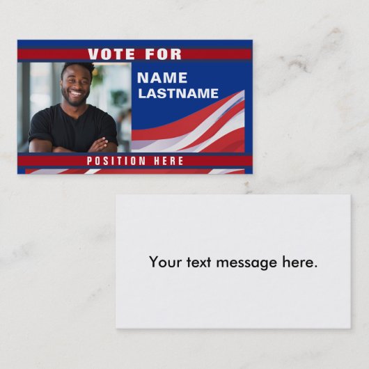Aangepaste politieke campagnesjabloon visitekaartje (Voorkant / Achterkant)