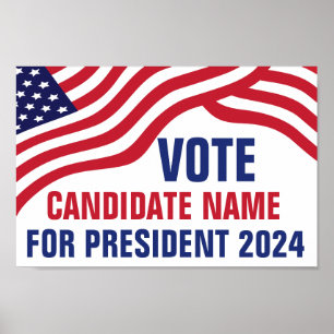 Aangepaste politieke kandidaat 2024 verkiezingscam poster