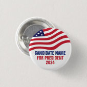 Aangepaste politieke kandidaat 2024 verkiezingscam ronde button 3,2 cm (Voorkant /achterkant)