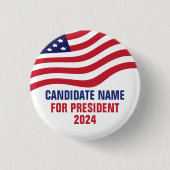 Aangepaste politieke kandidaat 2024 verkiezingscam ronde button 3,2 cm (Voorkant)