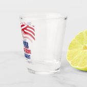 Aangepaste politieke kandidaat 2024 verkiezingscam shot glas (Rechts)