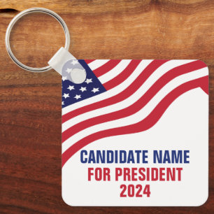 Aangepaste politieke kandidaat 2024 verkiezingscam sleutelhanger