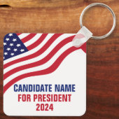 Aangepaste politieke kandidaat 2024 verkiezingscam sleutelhanger (Achterkant)