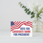 Aangepaste politieke kandidaat 2024 verkiezingscam visitekaartje (Staand voorkant)