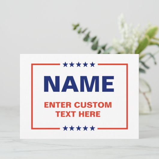 Aangepaste politieke Logo (Trump Design) Kaart (Staand voorkant)