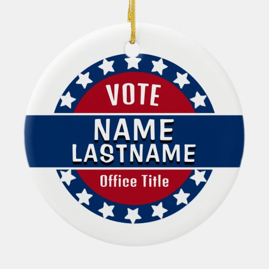 Aangepaste politieke Sjabloon Keramisch Ornament (Achterkant)