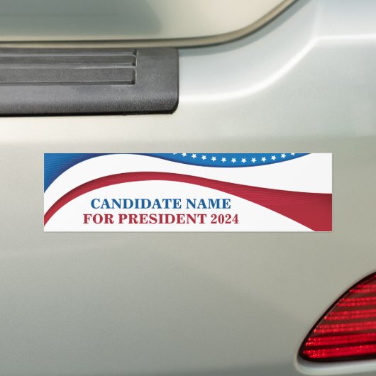 Aangepaste politieke verkiezingen kandidaat 2024 bumpersticker (Op auto)