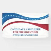Aangepaste politieke verkiezingen kandidaat 2024 spandoek (Horizontaal)