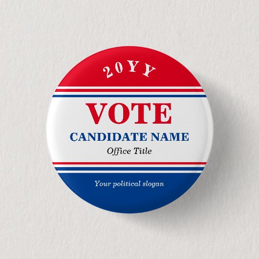 Aangepaste politieke verkiezingscampagne Button (Voorkant)
