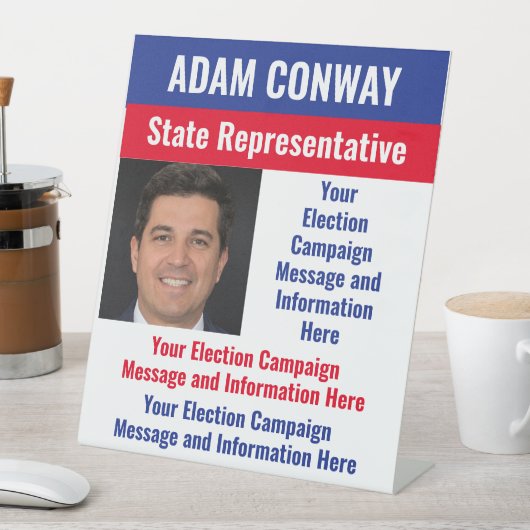 Aangepaste politieke verkiezingscampagne reclamebord met voetstuk (Insitu)