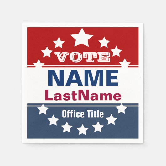 Aangepaste politieke verkiezingscampagne Sjabloon Servetten (Voorkant)