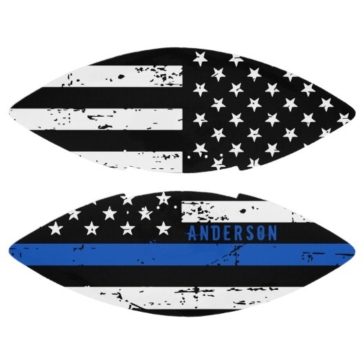 Aangepaste politievlag in blauwe lijn american football (Panelen)