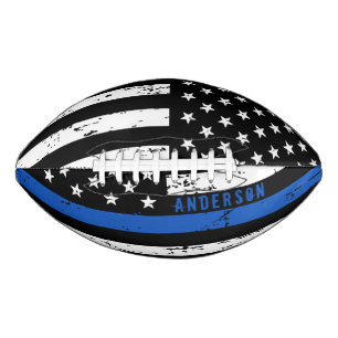 Aangepaste politievlag in blauwe lijn american football