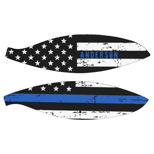 Aangepaste politievlag in blauwe lijn basketbal (Panelen)