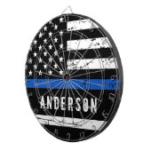 Aangepaste politievlag in blauwe lijn dartbord (Voorkant Rechts)