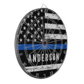 Aangepaste politievlag in blauwe lijn dartbord (Voorkant Links)