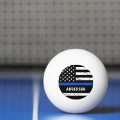 Aangepaste politievlag in blauwe lijn pingpongbal (Net)