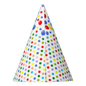 Aangepaste Polka Dot Colorful Birthday Feesthoedjes (Achterkant)