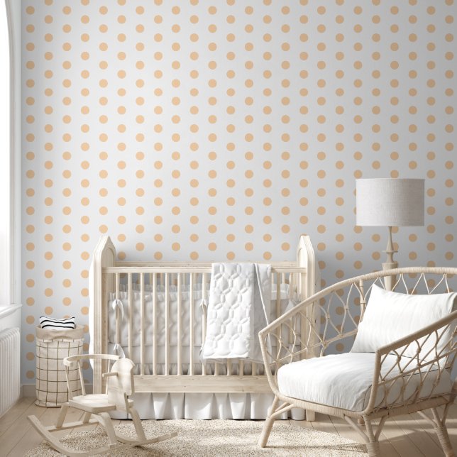 Aangepaste polka dot perzik behang (Kinderen)