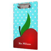 Aangepaste Polka Dot Red Apple-leraar Klembord (Links)