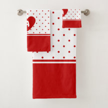 Aangepaste polka dot rode witte achtergrond monogr