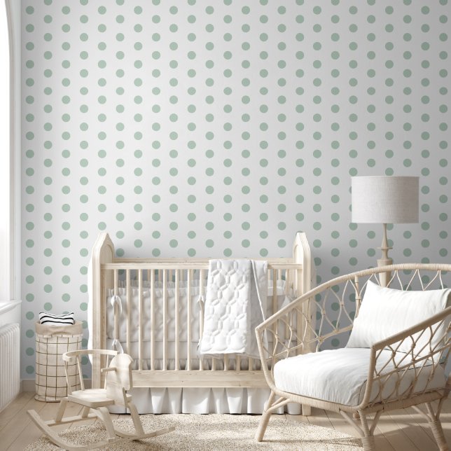 Aangepaste polka dot sage behang (Kinderen)
