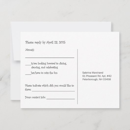 Aangepaste Polka Dot Wedding RSVP Kaarten (Achterkant)