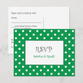 Aangepaste Polka Dot Wedding RSVP Kaarten Kaartje (Voorkant / Achterkant)