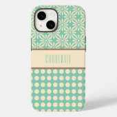 Aangepaste Polka Dots en Flowers Phone Case (Achterkant)