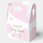 Aangepaste polkadot roze en gouden baby shower bedankdoosjes (Geopend)