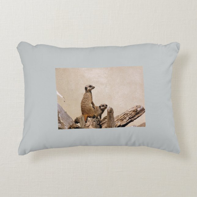Aangepaste polyester Accent Cushion Meerkat Decoratief Kussen (Voorkant)