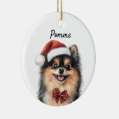 Aangepaste Pomeranian hond  Keramisch Ornament (Rechts)