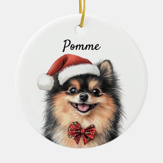 Aangepaste Pomeranian hond  Keramisch Ornament (Voorkant)