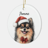 Aangepaste Pomeranian hond  Keramisch Ornament (Links)