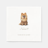 Aangepaste Pomeranian Pet Wedding Servet (Voorkant)