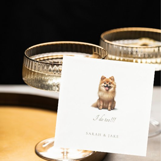 Aangepaste Pomeranian Pet Wedding Servet