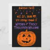 Aangepaste pomkin Halloween party Invitation Kaart (Voorkant)