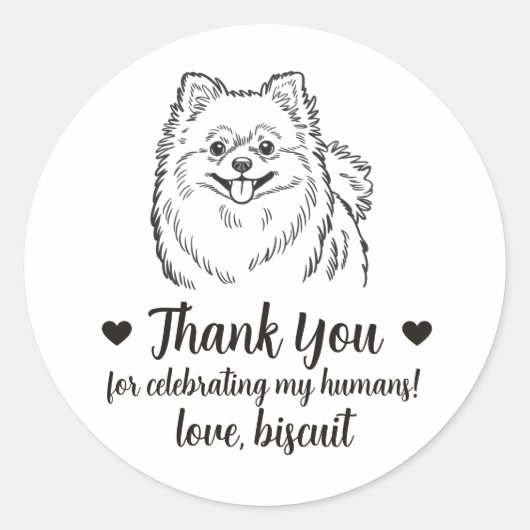 Aangepaste Pommeren Hond Trouw Favor Stickers (Voorkant)