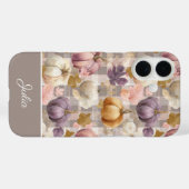Aangepaste pompoen en bloemen geruit patroon Case-Mate iPhone case (Achterkant (horizontaal))
