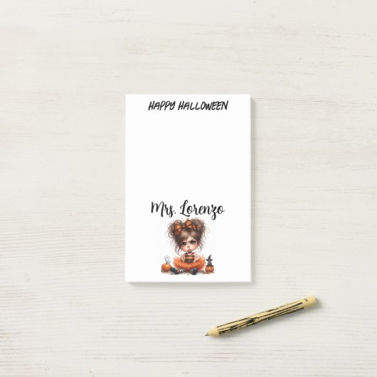 Aangepaste Pompoen Parade — Een Whimsical Hallowee Post-it® Notes (Op bureau)