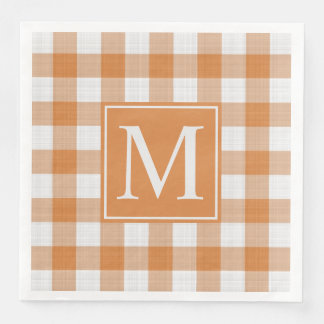Aangepaste Pompoen Sinaasappel Gingham Pattern Servet