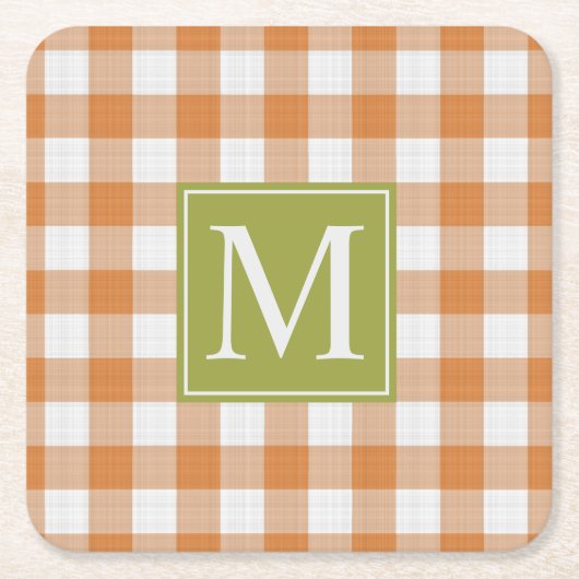 Aangepaste Pompoen Sinaasappel Groene Picknick Gin Kartonnen Onderzetters (Voorkant)